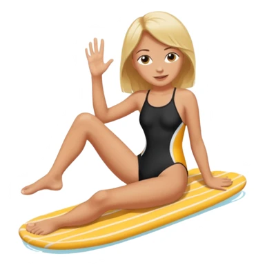 Draw a girl in a swimsuit who shows her foot sticker