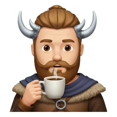 viking man drinking coffee sticker