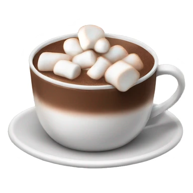 Cup of hot chocolate with marshmallow sticker
