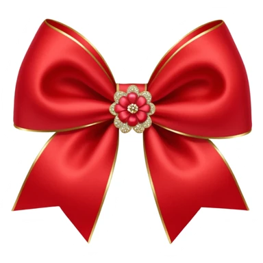 red flower bow with glitter sticker