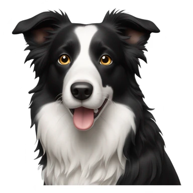 Border collie with black head and white snout sticker