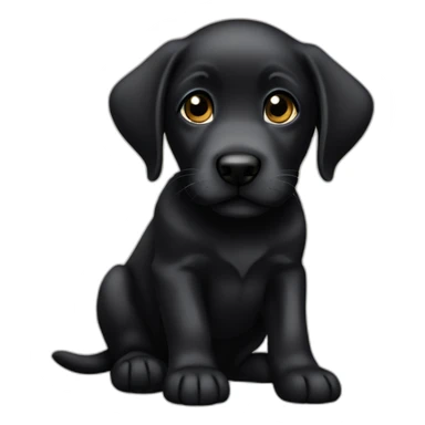 Black lab puppy sticker