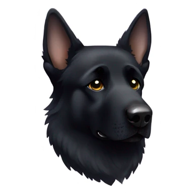 All black German shepherd with glitter sad face  sticker