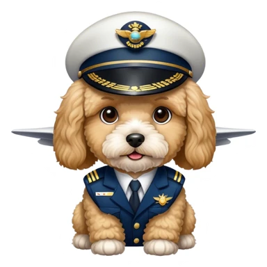 Maltipoo airplane pilot sticker