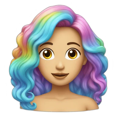 Sirène avec cheveux arc-en-ciel sticker