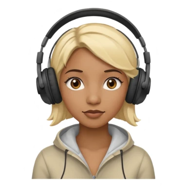 blonde black woman wearing headphones sticker