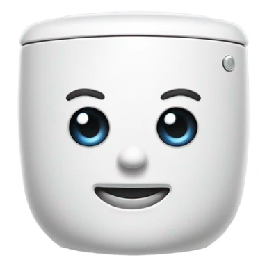 Futuristic Skibidi toilet with face sticker