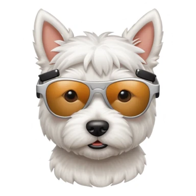 Westie Dog with sunglasses sticker