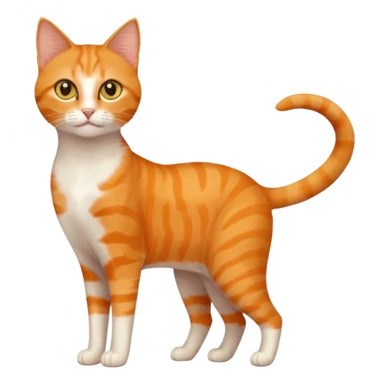 full body orange domestic shorthair slim cat with yellow/orange eyes  sticker
