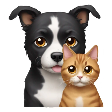 Dogs with cat sticker