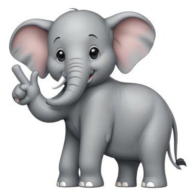 Elephant doing a peace sign winking on top of the Eiffel tower  sticker