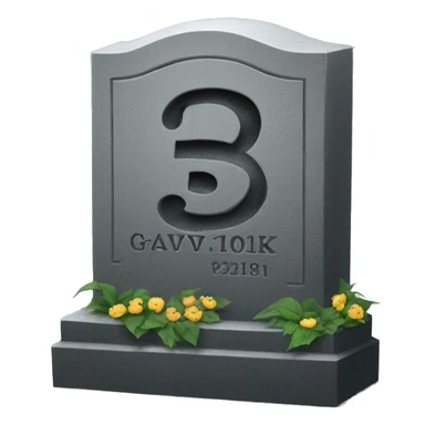 Gravestone with $30k written sticker