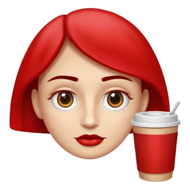 Una figura roja con cabeza cuadrada y cuerpo de rectángulos con cara con dos ojos negros como puntos y cejas preocupadas sin boca y que tenga como una especie de polvo café en la cabeza sticker