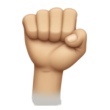 the hand is in a fist shape and the thumb is between the index finger and the middle finger sticker