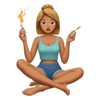 femme pieds nus qui fume sticker