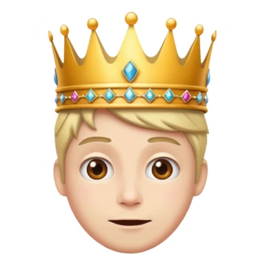 Silly face with a crown sticker