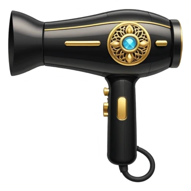 black blow dryer covered in jewelry sticker