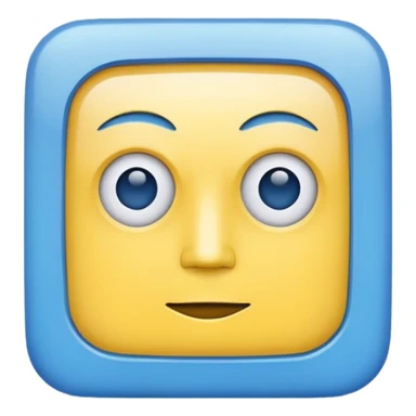 geometery dash square yellow body blue face sticker