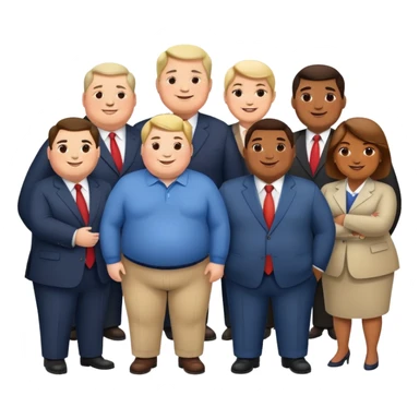 group of overweight politicians standing together sticker