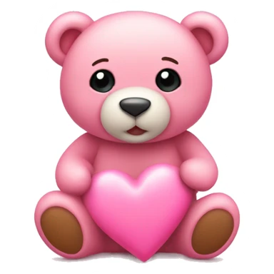 pink cute teddy bear sending hearts and love sticker