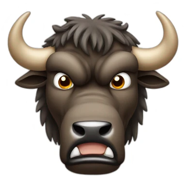 angry goofy buffalo sticker