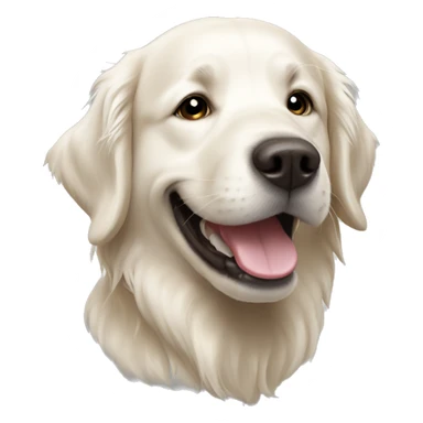 Happy White golden retriever  sticker