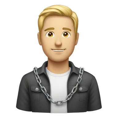 white male icon of people standing horizontally in a chain sticker