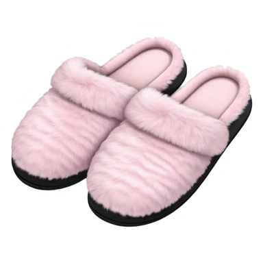 Powder pink fluffy slippers sticker