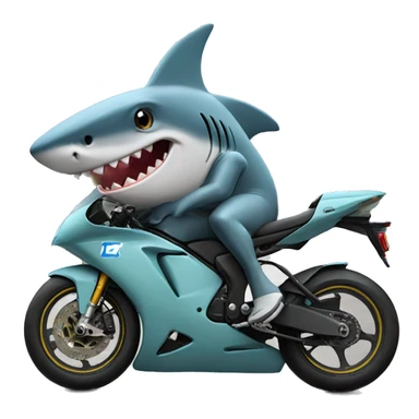 Shark on a sports bike sticker