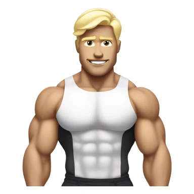 hyper muscular white bodybuilder with blonde hair sticker