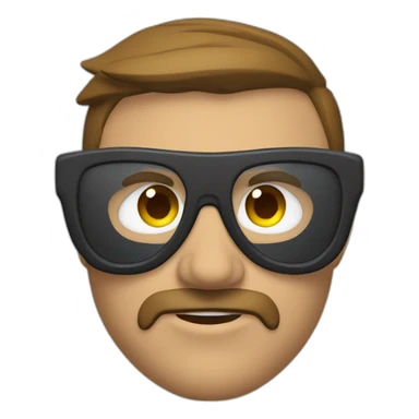 Homme chauve avec lunette qui fait de la boxe sticker