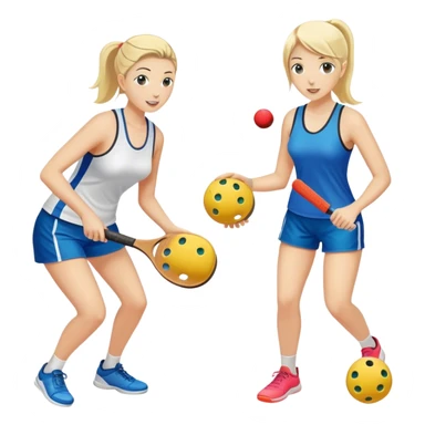 Sisters playing pickleball sticker