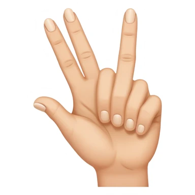hand with thumb, index finger, and middle finger sticking up sticker
