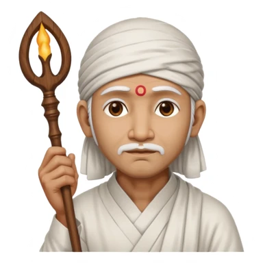 Shirdi Sai Baba holding a staff, peaceful expression sticker