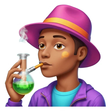 Smoking out of bong psychadelic sticker