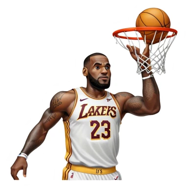 can i get an emoji of lebron james dunking the ball like he is a hindu god? sticker
