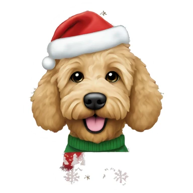 goldendoodle Santa's Helper Christmas sweater sticker