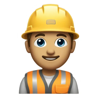 Construction man and package sticker
