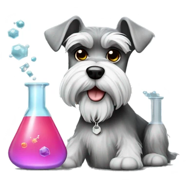 schnauzer doing chemistry sticker