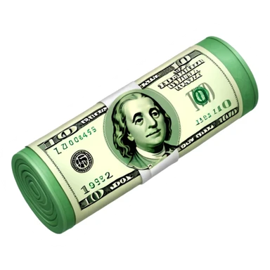 Money that is like a tube One dollar sticker