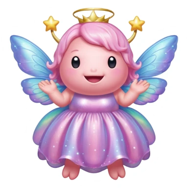 blobfish that is a magical fairy with wings sticker
