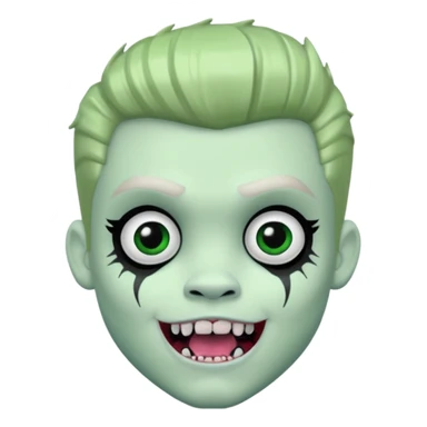 Pale white skin, Frankie stein monster high doll boy with 5-o-clock shadow , pale white-green skin, face stiches , tongue out sticker
