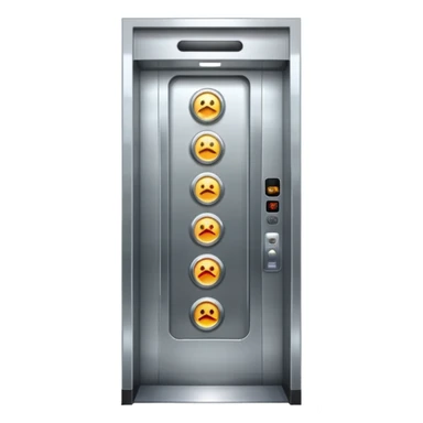 spacious elevator with control panel and buttons sticker