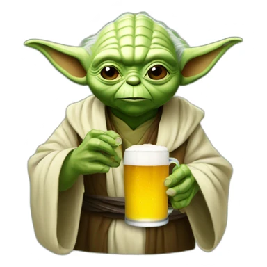 yoda master drink a beer sticker