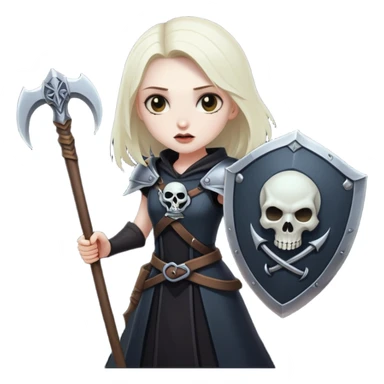Necromancer girl with scythe and shield sticker