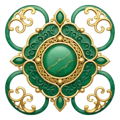Jade and gold filigree sticker