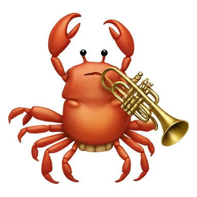 Crab with trumpet sticker