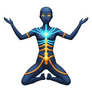 human silhouette with balanced energy lines sticker