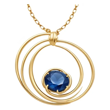 delicate floating gold chain cradling a deep blue stone with swirling white and gray veins, glowing faintly like stars and moonlight, radiating mystery and magic sticker
