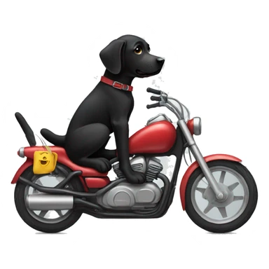 black lab riding motorbike sticker